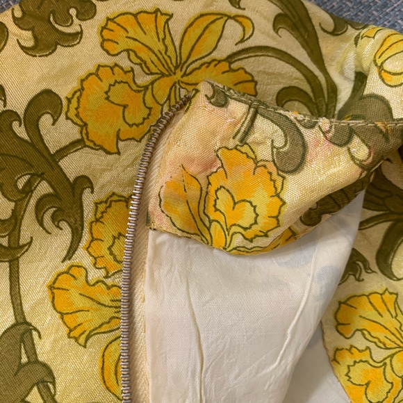 Vintage Southeast Asian Dress Painted Silk S - Picture 7 of 13